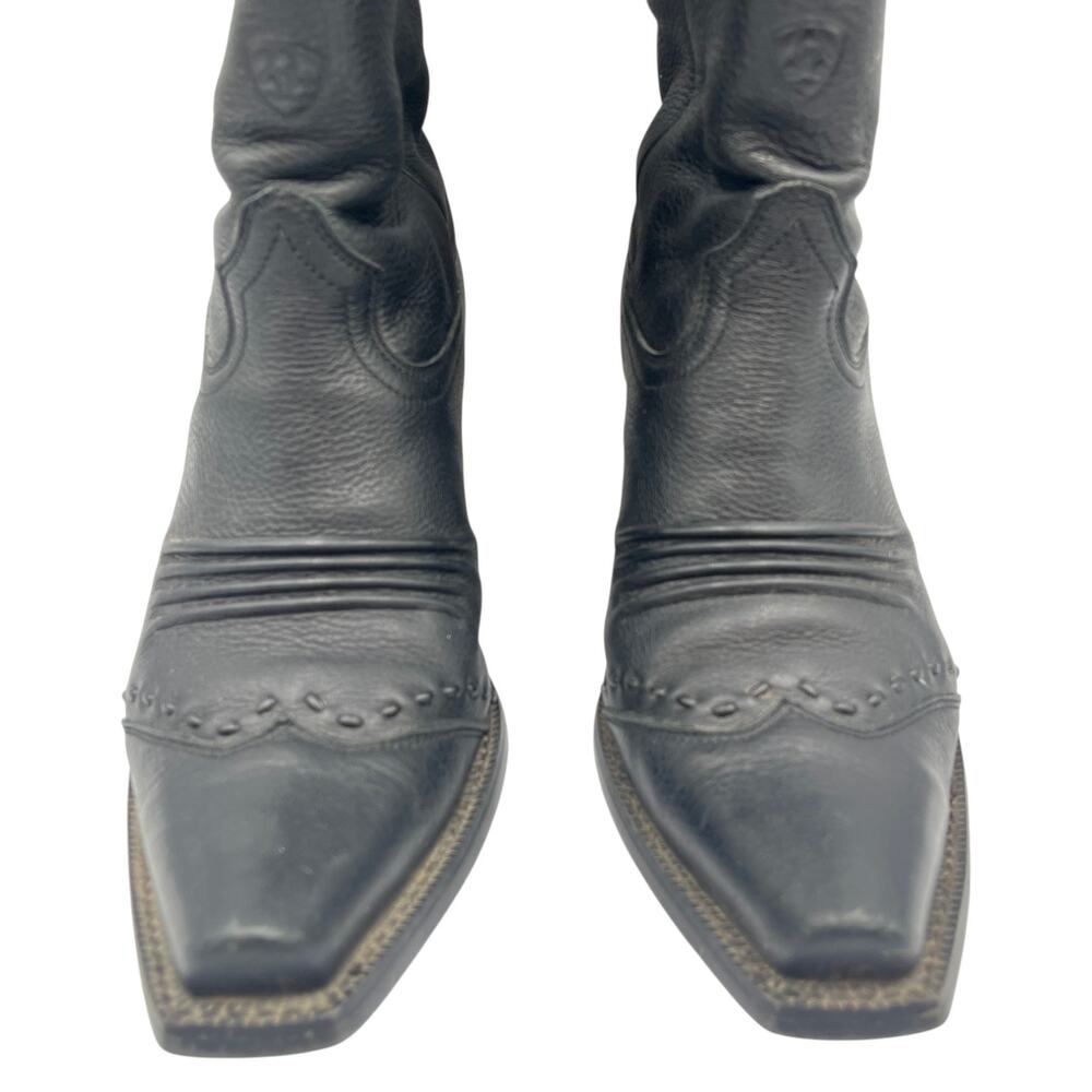 Ariat Cowboy Western Boots Dixie Snip Toe Leather Black Size 8 B - Picture 3 of 9